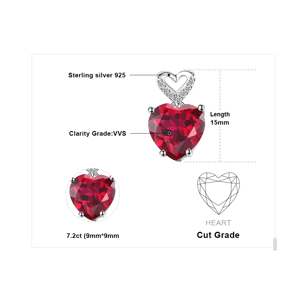 JewelryPalace сердце любовь 7.2ct создан Красные Рубины серьги 925 серебро best Свадебные