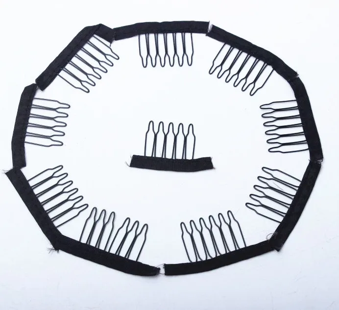 Fast shipping 10pieces/lot wig accessories wholesale black Hair Combs attach to caps for make use clips | Шиньоны и парики