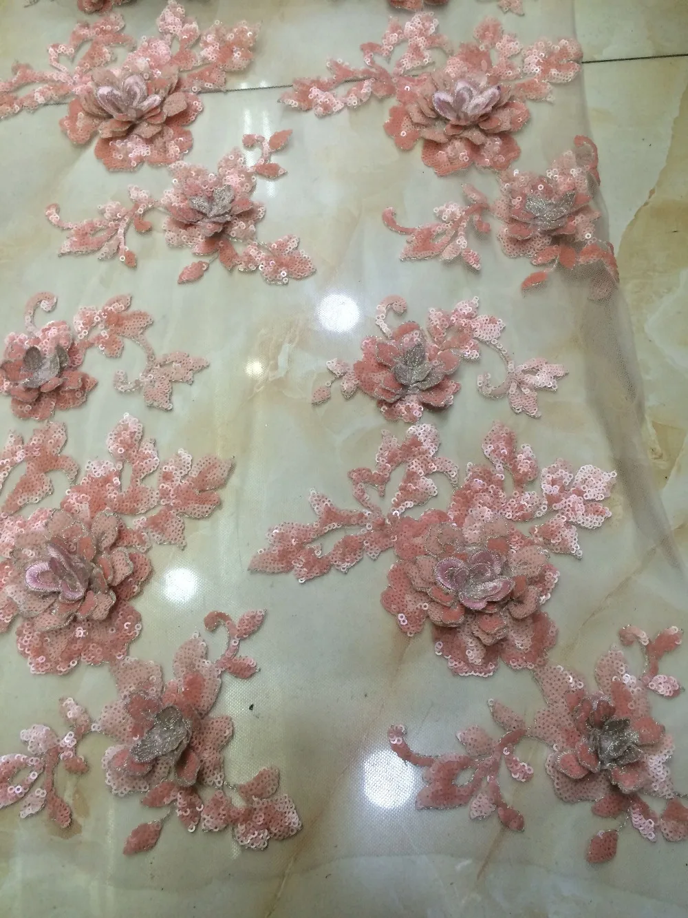 3d цветок в нигерийском стиле кружевная ткань с блестками африканская