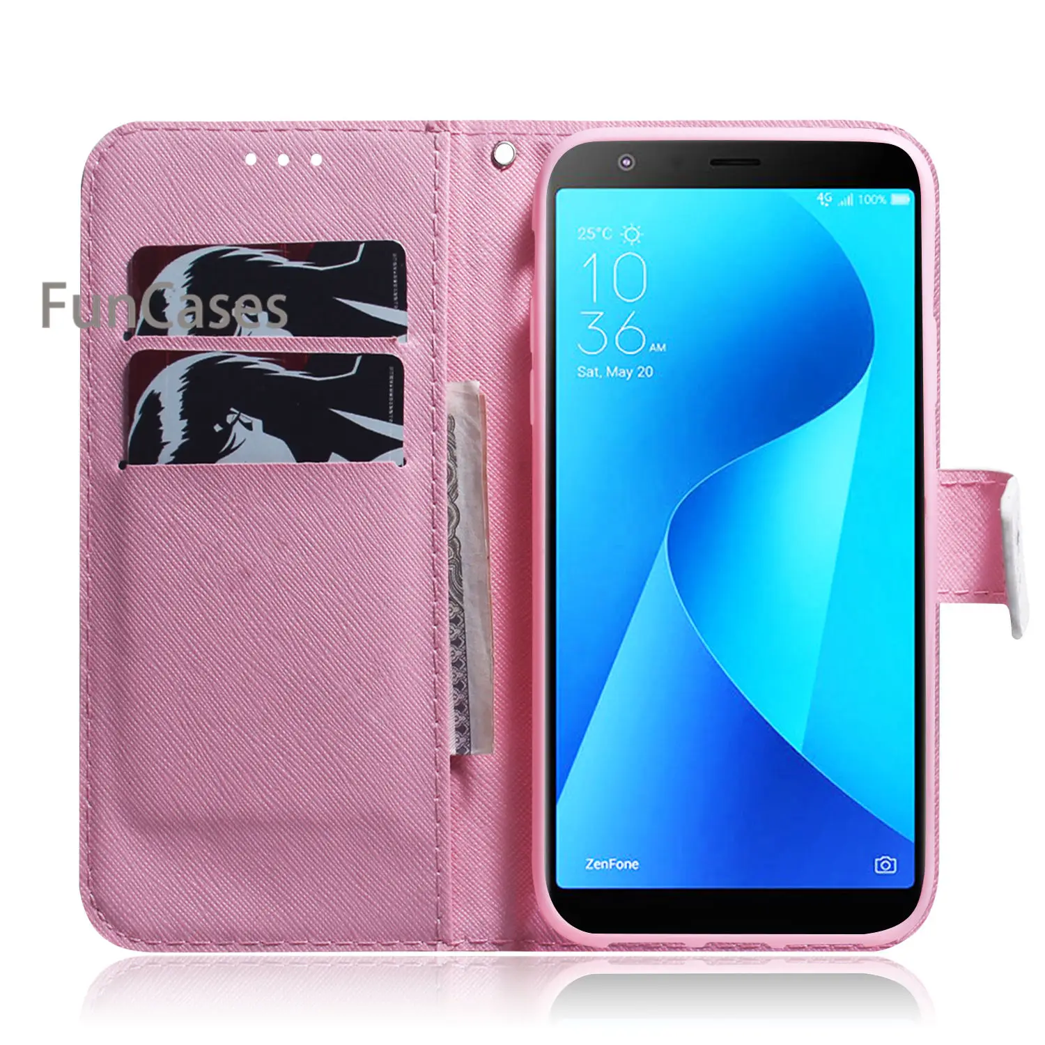 Чехол книжка с изображением животных из искусственной кожи для Asus ZB570TL Ajax Hoesje carcaso