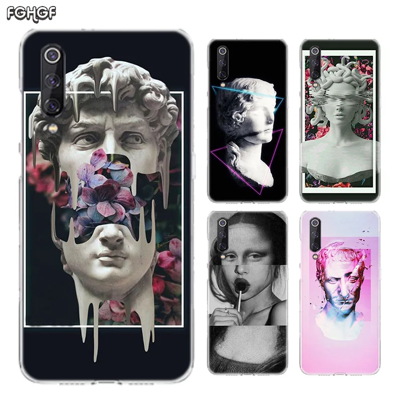 Retro Art Statue Silicone Case For Xiaomi Pocophone F1 Xiomi Mi 8 9 SE A2 lite A1 5X 6X 5S Plus Play Heart Cover |