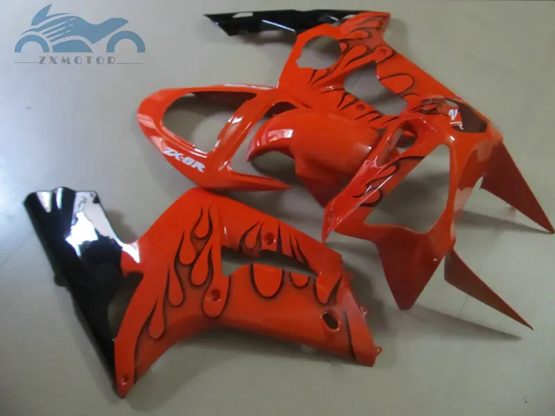 ABS Plastic fairings kit for KAWASAKI Ninja ZX 6R 2003 2004 Injection racing fairing set ZX6R 636 03 04 orange aftermarket parts |