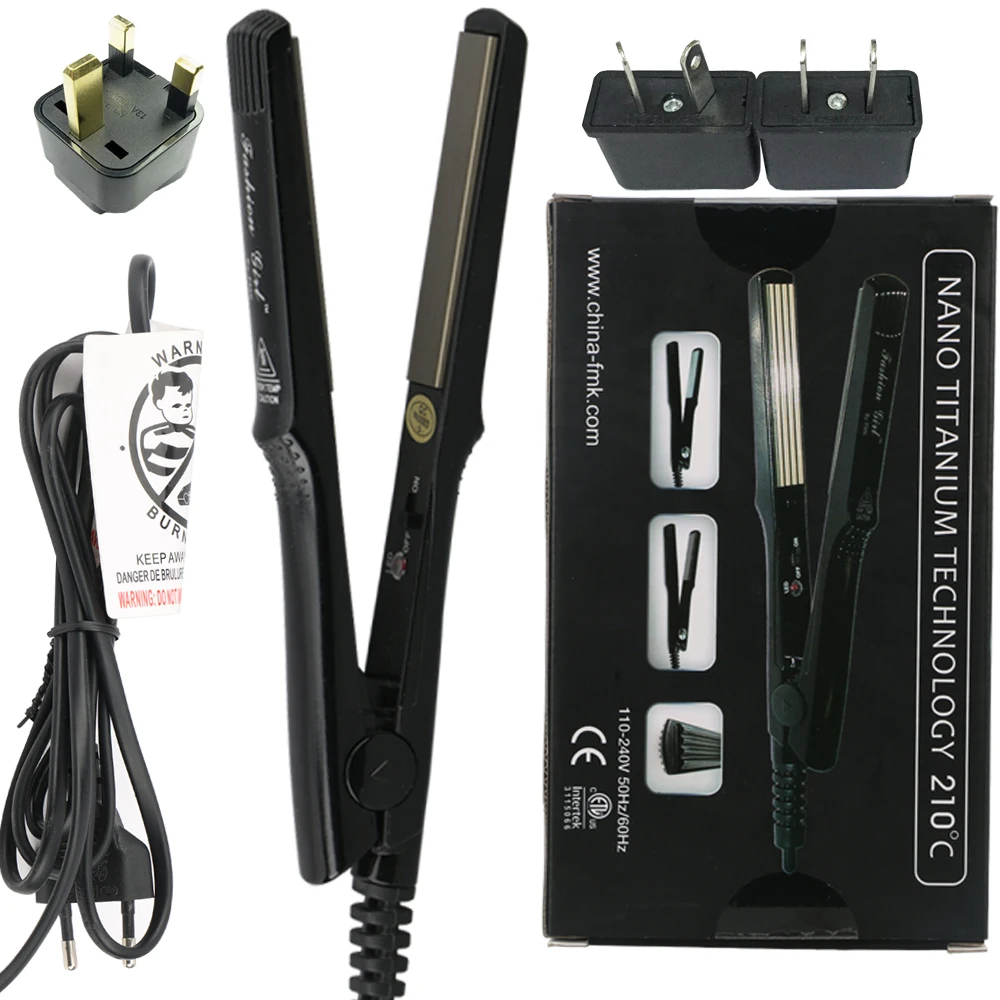 Выпрямитель для волос Flat Iron Dual Напряжение Homothermal Керамика Titan 2in1 инструмент
