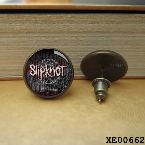 Горячие Рок-группа Slipknot logo сообщение серьги стекло ретро для любителей рока