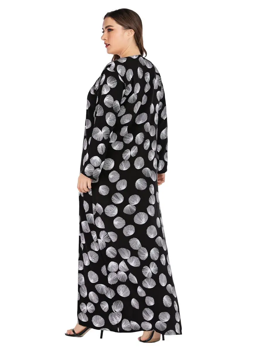 Мусульманское Платье макси с длинным рукавом исламское свободное abaya Дубай