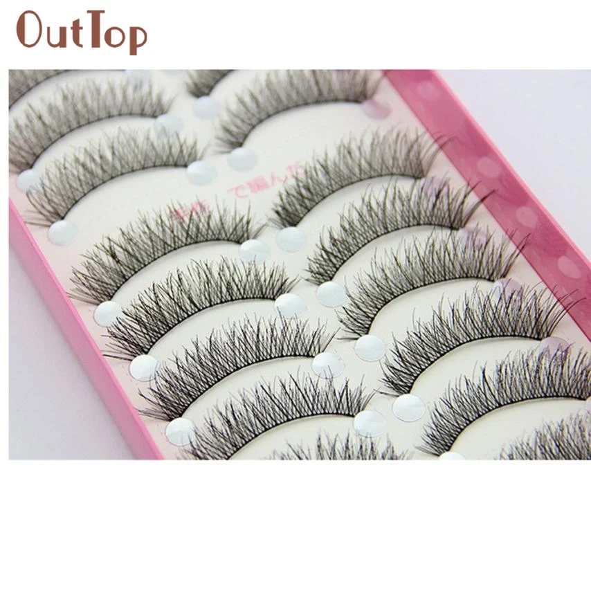 Лидер продаж лучшее предложение красивые женские 10 пар Модные накладные ресницы