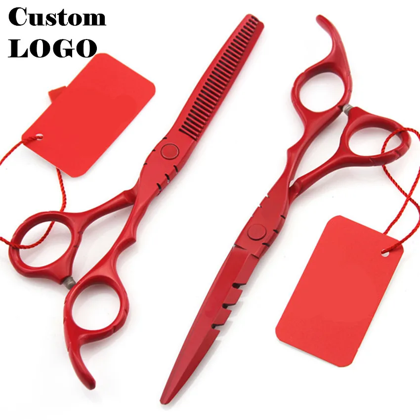 Пользовательские лого горячие ножницы парикмахерские стрижка истончение волос