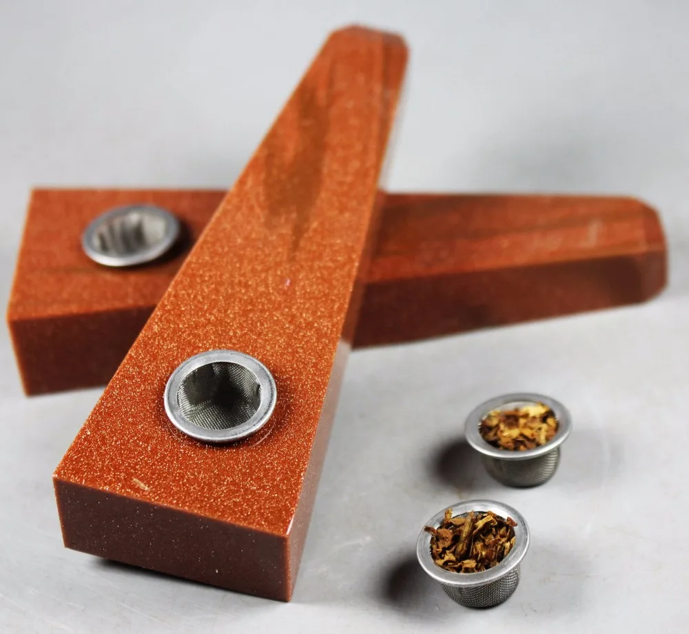 

Drop shipping Natural Golden Sand Quartz Crystal Smoking Pipe