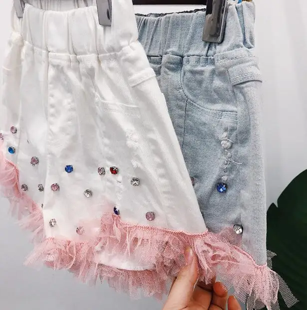 От 3 до 8 лет шорты для девочек 2019 г. летние модные джинсовые с кисточками и