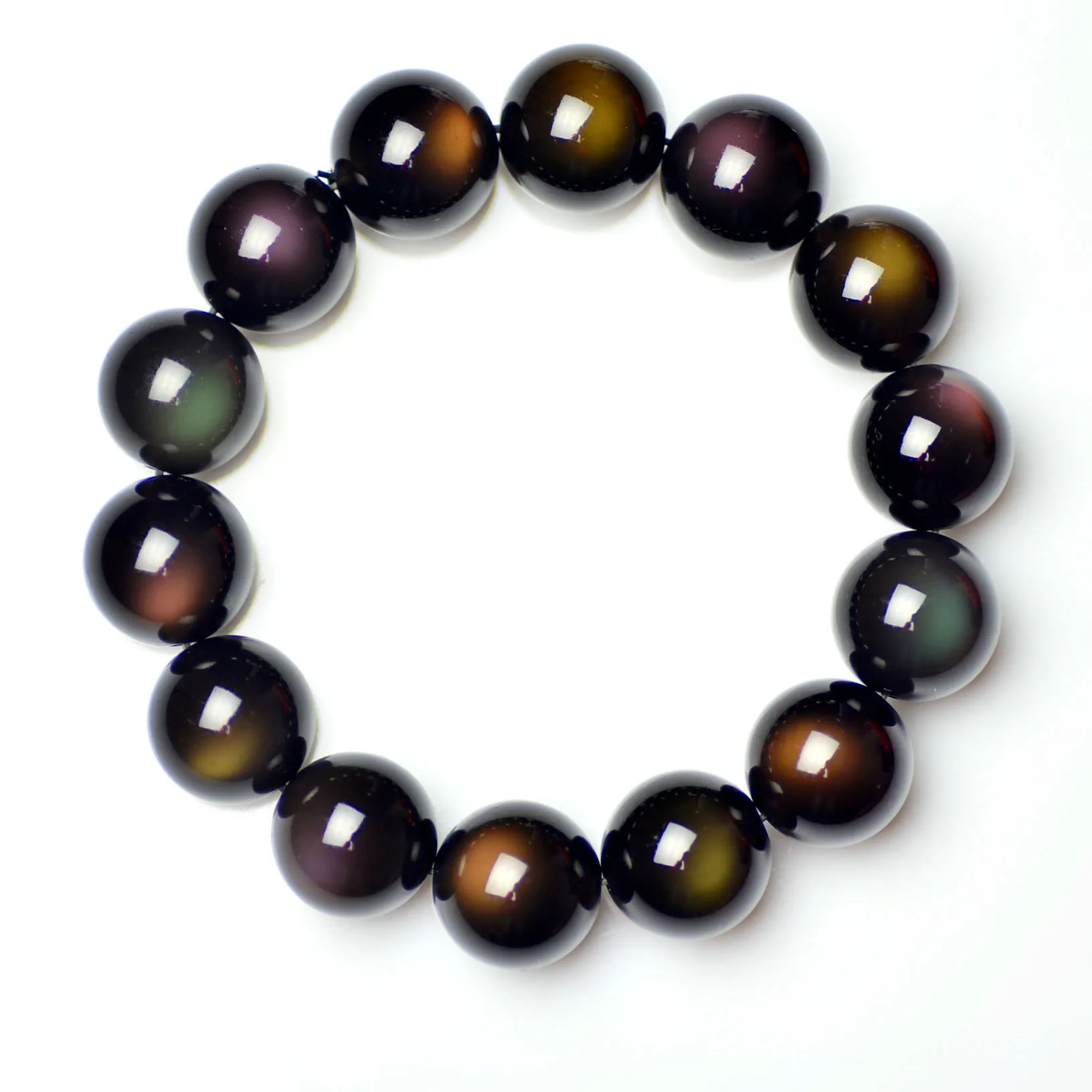 

Natural ice species obsidian bracelet full double obsidian male Women lucky crystal bracelets