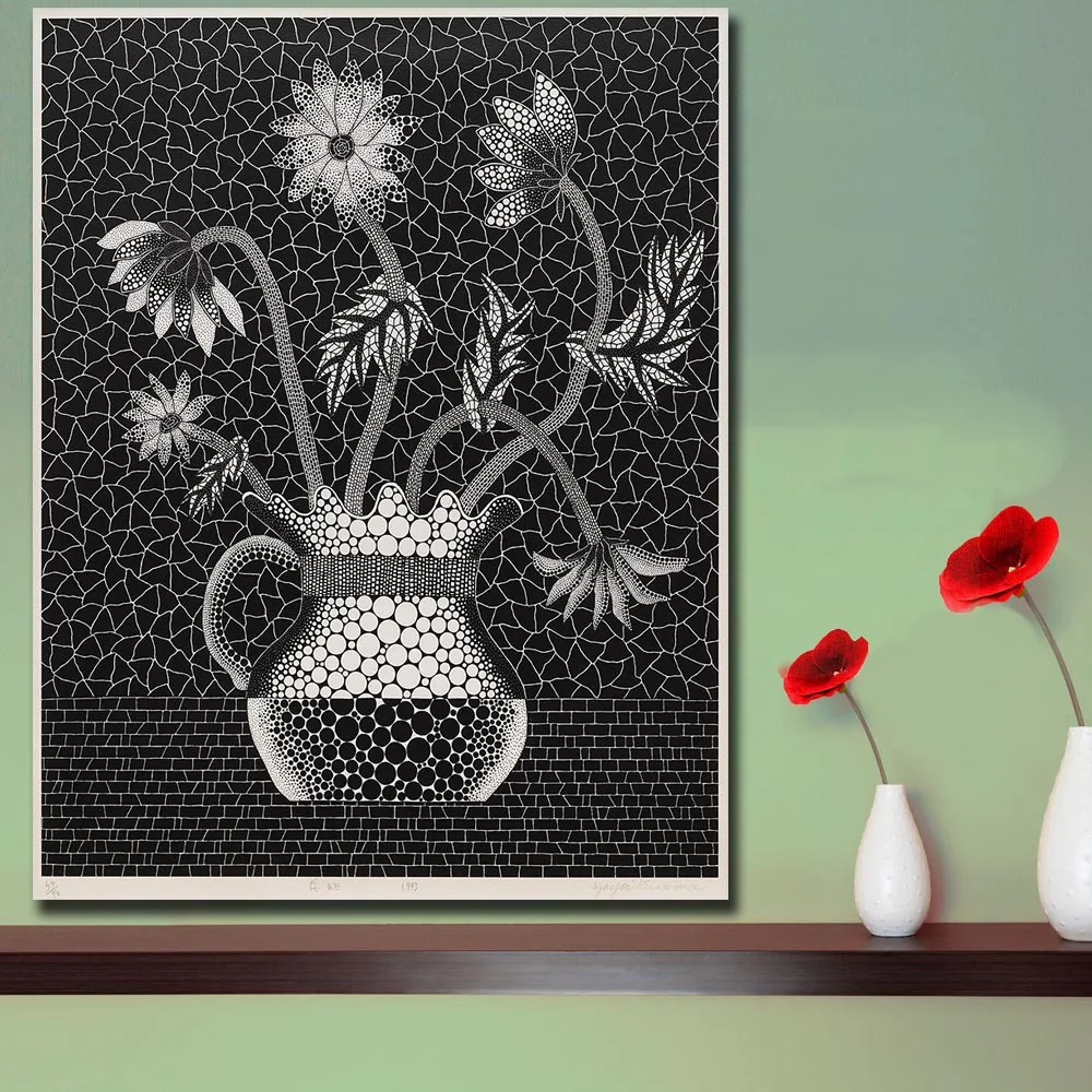 Print Oil Painting Wall Art Yayoi Kusama FLOWER QE Home Decorative Picture for Living Room Canvas | Дом и сад