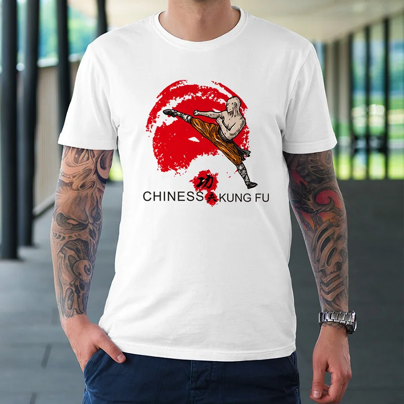 Креативный дизайн китайская футболка кунг-фу с храмами шаолина мужские и женские