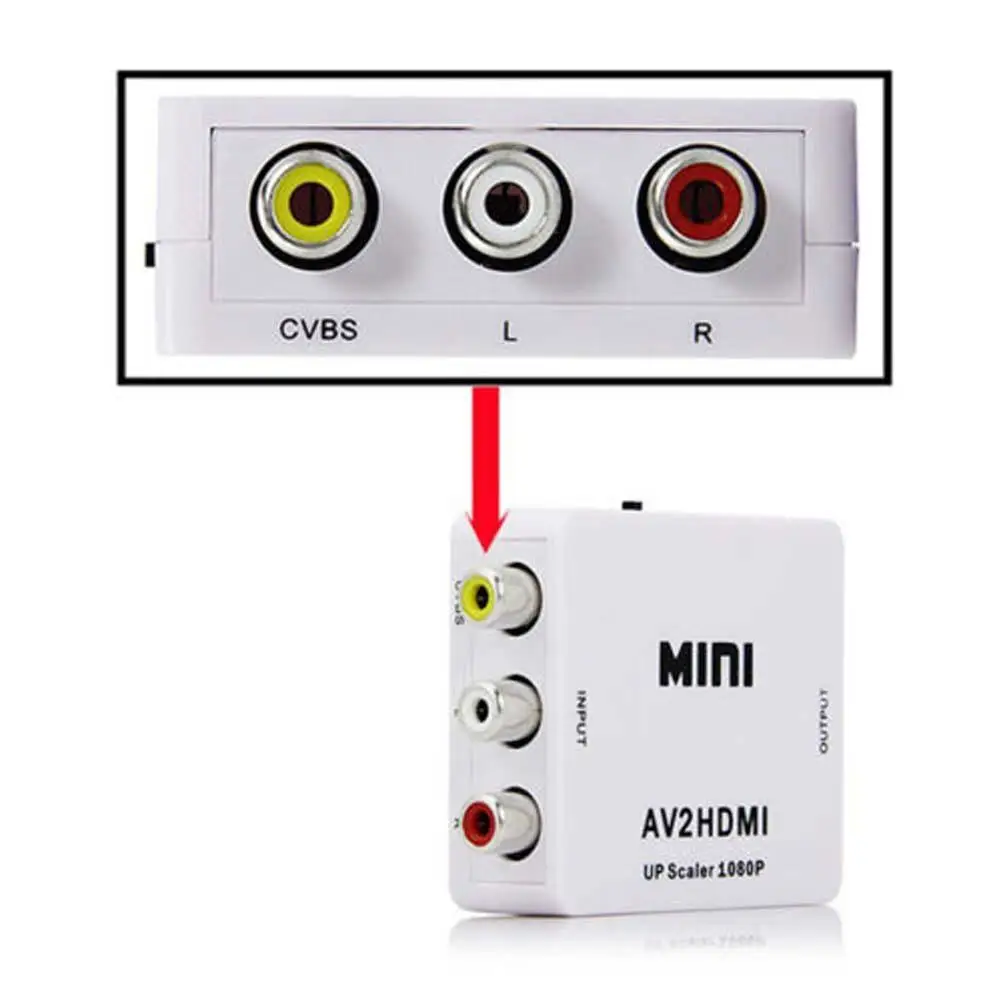 720/1080p мини композитный AV к HDMI/TV видео конвертер адаптер Upscaler белый| |