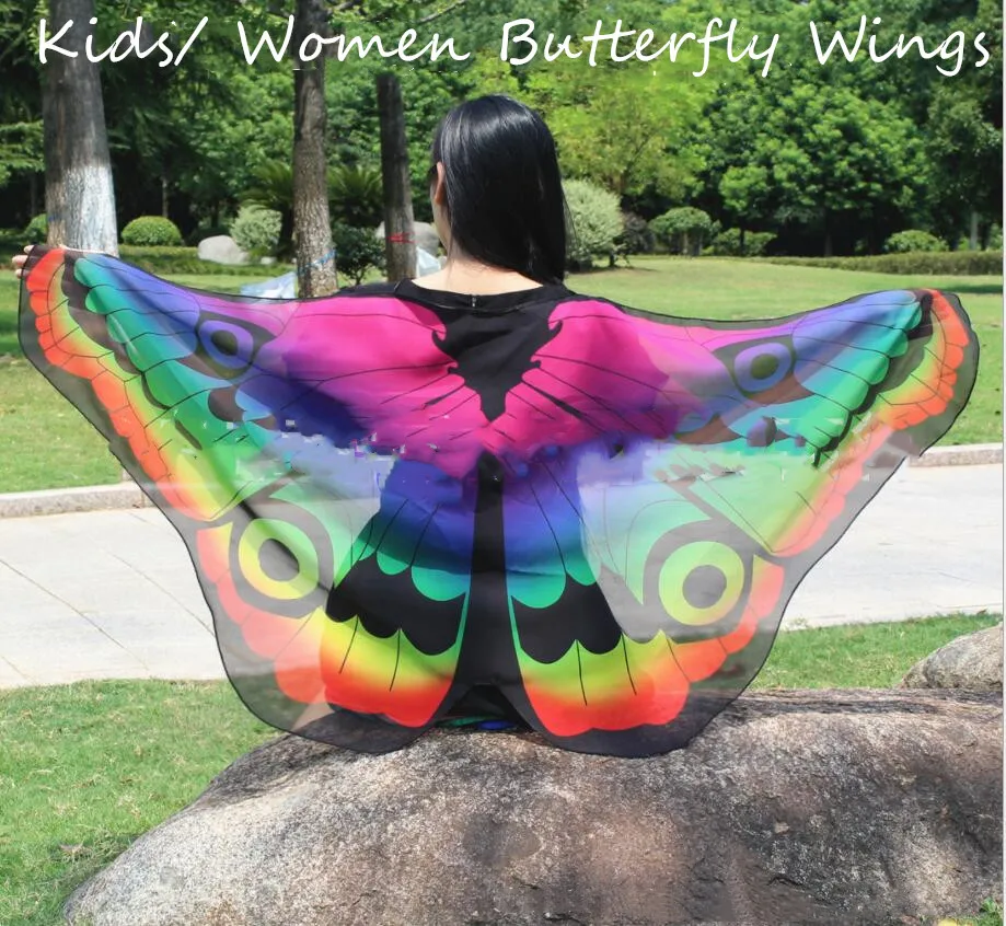 Мягкие шифоновые крылья бабочки Isis, оранжевые монархи, костюмы для выступлений, волшебные плащи для детей и взрослых, дешевые, популярные в продаже.