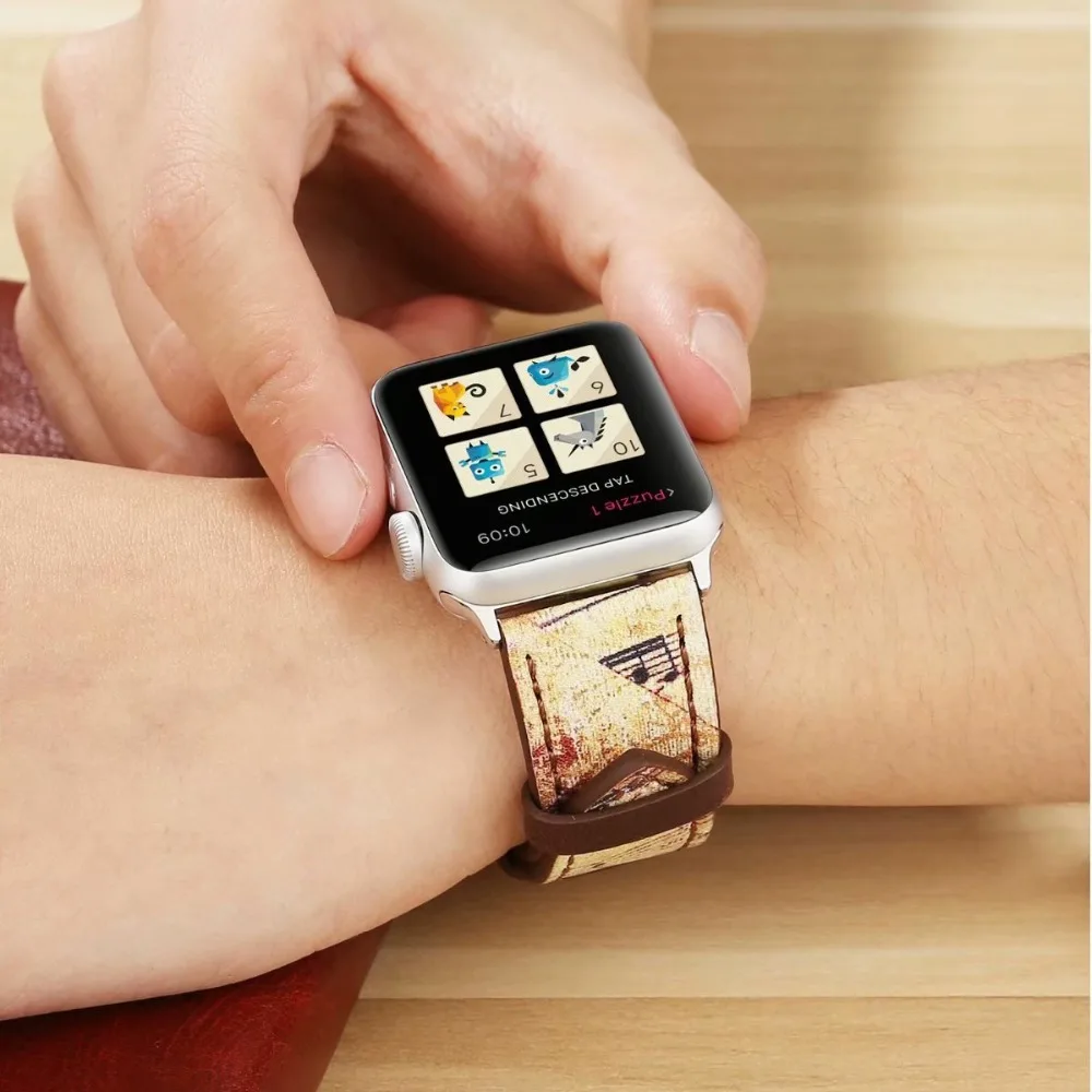 Ремешок кожаный спортивный для Apple watch band 44 мм браслет apple 40 iwatch 4 42 series 3/2/1 38 |