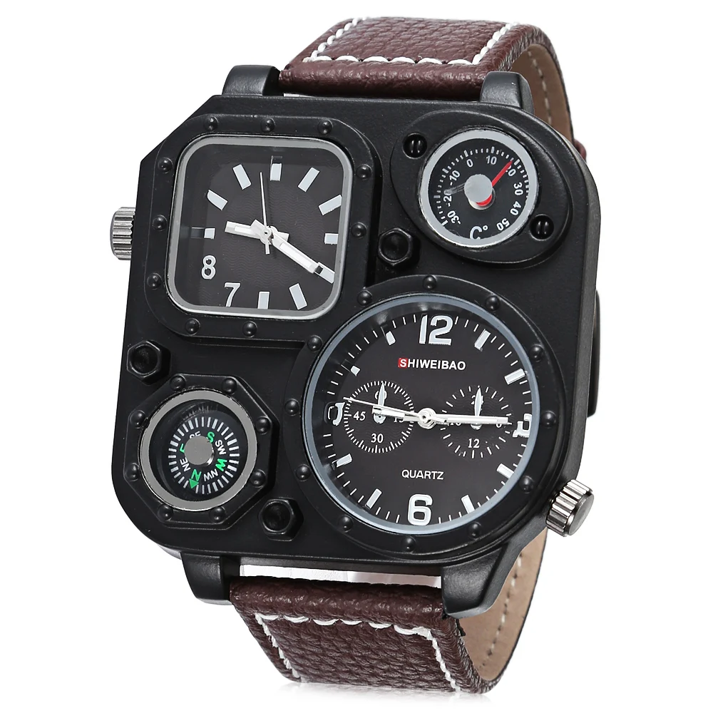 Мужские классические кварцевые часы с кожаным ремешком | Наручные