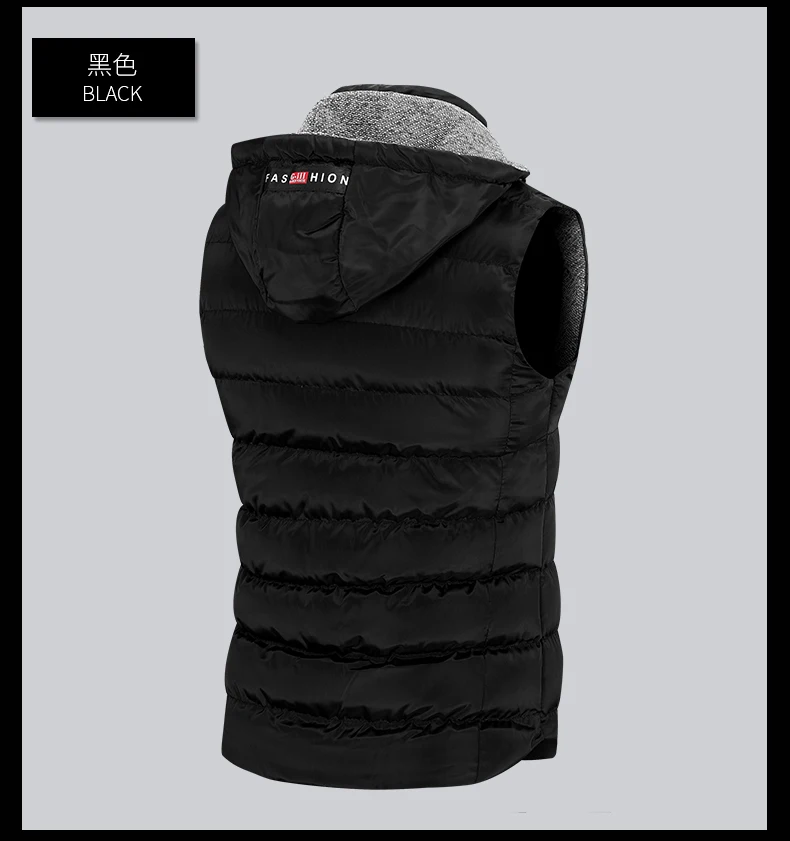 with free gift Cotton-Padded Men's Vest Autumn Winter Hooded Vest Men Casual Warm men Sleeveless Jacket Coat Mens Man Vest 4979