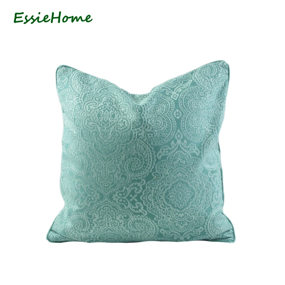 

Чехол для подушки ESSIE HOME 45*45 см с китайским рисунком, утиное яйцо, зеленый, белый, жаккардовый светильник, зеленая Подушка с край с окантовкой