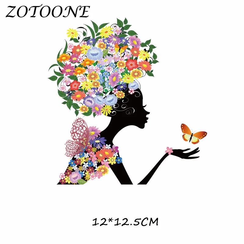 Термотрансферные наклейки ZOTOONE для одежды цветочные нашивки девочек футболок