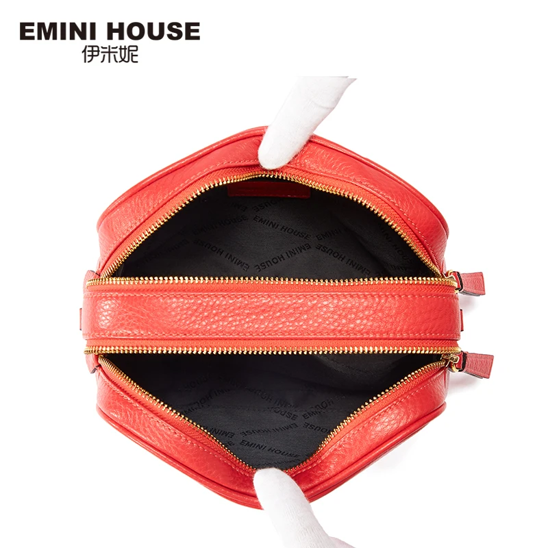 Женская сумка через плечо EMINI HOUSE из натуральной кожи в квадратную полоску от