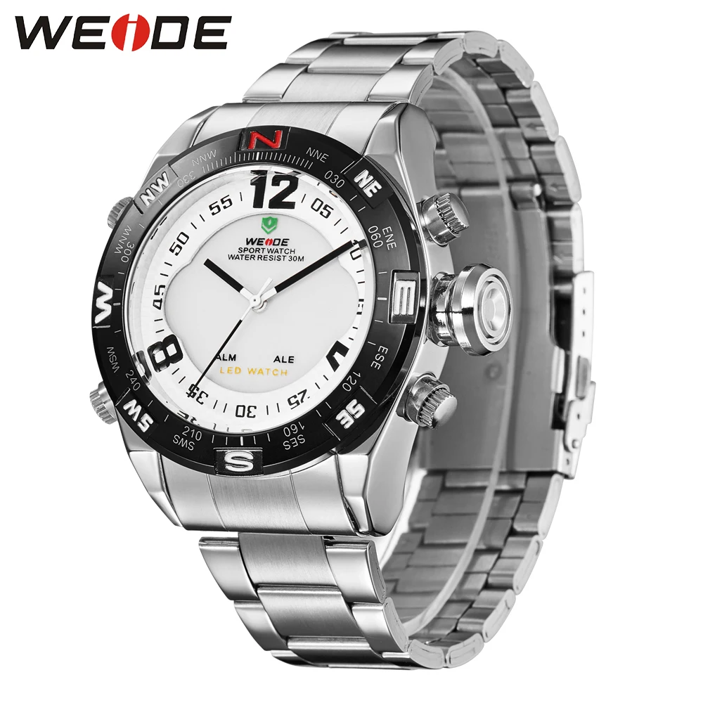 Военная Мода Часы мужчины Из Нержавеющей Стали Люксовый Бренд Вскользь