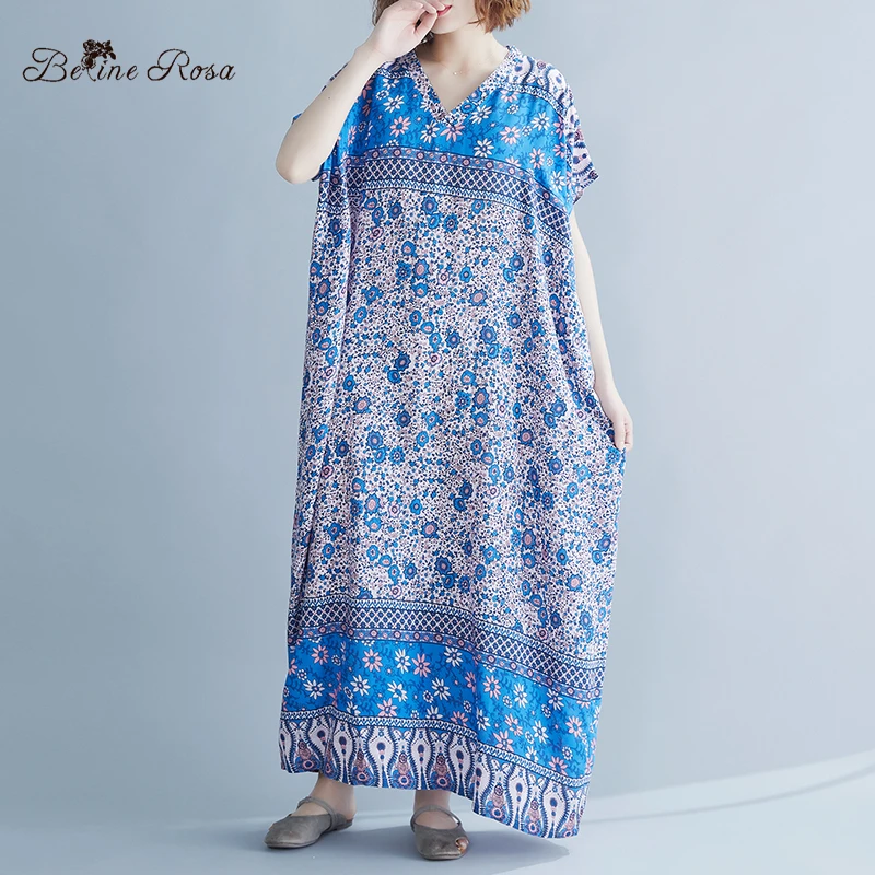 BelineRosa 2019 женские платья макси с цветочным принтом летнее платье рукавом реглан