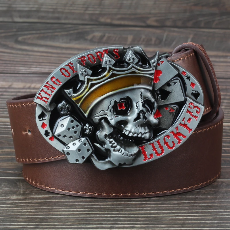 

lucky 13 skull Belt Buckle for Men's Jeans