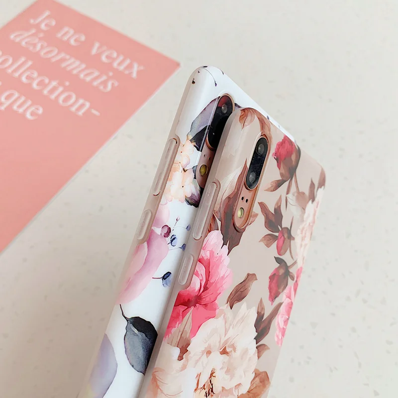 Retro Rose Floral Case For Huawei Mate 20 P30 P20 Pro P30Pro Lite P20Pro Back Cover Fashion Matte Painted Flower Phone |