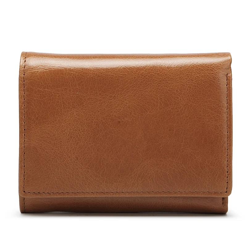 Женский мини кошелек teemzone из натуральной кожи с масляным воском на двойной