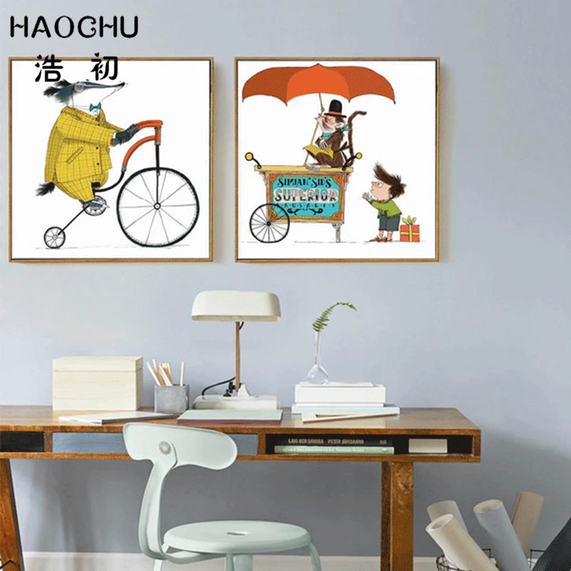 HAOCHU винтажная Ретро цирковая животная езда на велосипеде надменная обезьяна