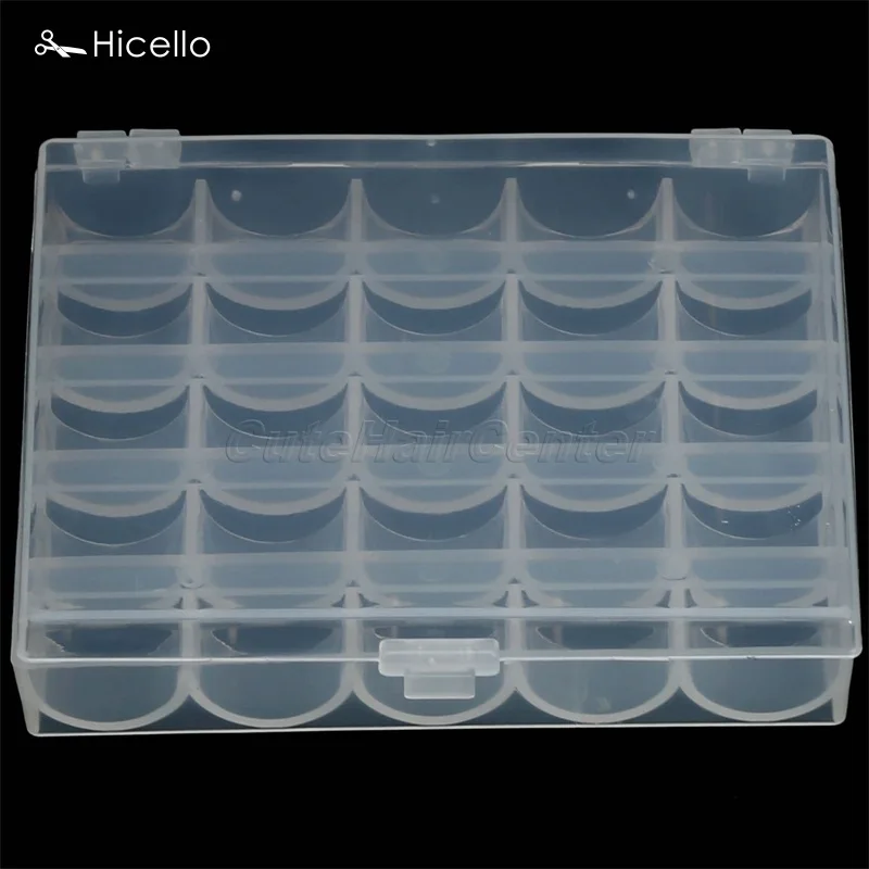 Hicello 1 шт. прозрачная коробка для хранения 25 ячеек пустые пластиковые бобины ящики