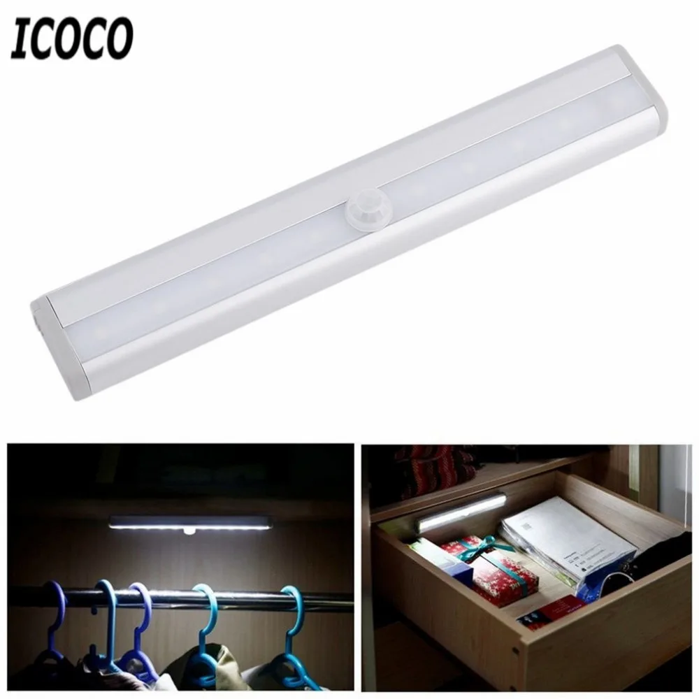 High Bright TDL-7120 10 LED IR Infrared Motion Detector Wireless Sensor Lighting Closet Night Lamp Cabinet Wardrobe Light | Электроника