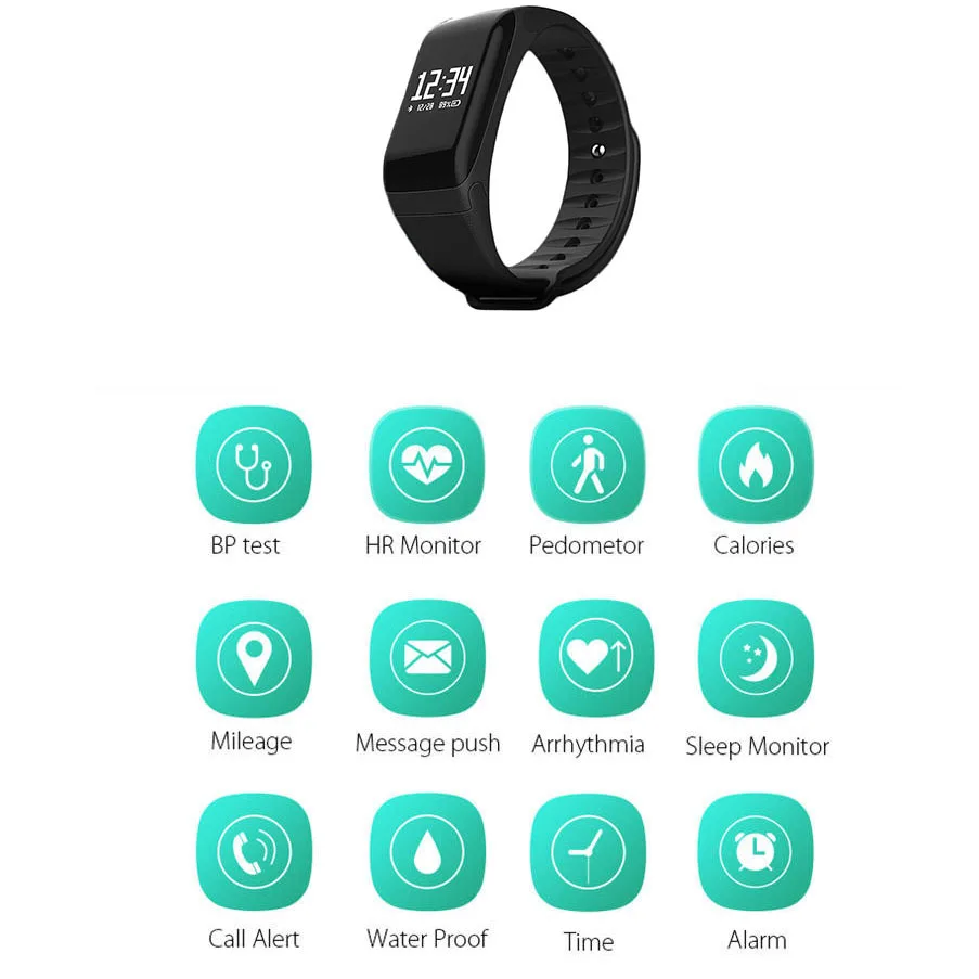 F1 смарт браслет Смарт часы с шагомером пульсометром со водонепроницаемый трекер
