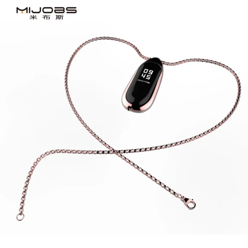 Mijobs для Xiaomi Band 3 версия металлический чехол ожерелье украшение Mi Подвеска