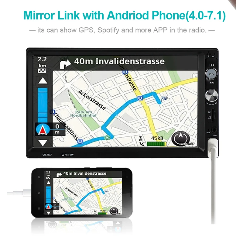 Автомагнитола 2 Din 7 дюймов HD Bluetooth mp5 плеер AUX USB TF|Автомобильные радиоприемники| |