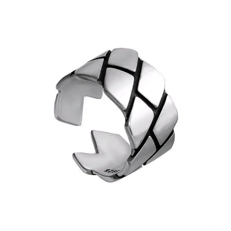 

Bohemian Vintage 925 Sterling Silver Geometric Irregular Large Rings for Women Wedding Engagement Antique Ring Christmas Gift
