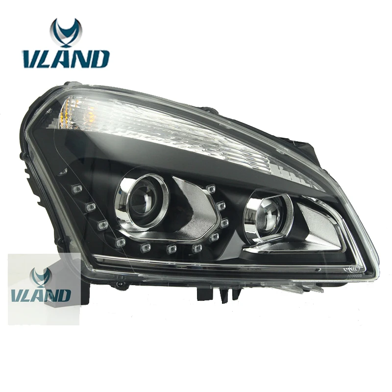 VLAND завод для автомобиля светильник Qashqai головной 2011 2015 светодиодный с DRL H7 Xenon Bi