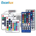 Светодиодный контроллер постоянного тока 12-24 В, 44 клавиши, 24 клавиши, светодиодный RGB контроллер, 11 клавиш, 17 клавиш, Радиочастотный пульт дистанционного управления для светодиодной ленты RGB 3528 5050 RGBW