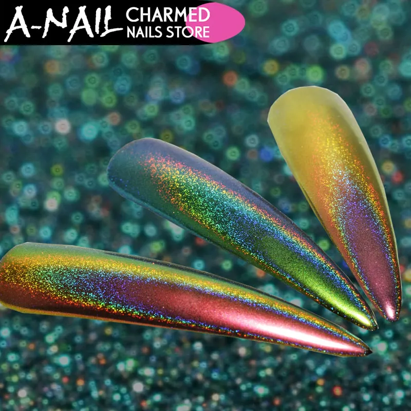A NAIL 12 коробок/набор цветов голографический Павлин хром пигмент хамелеон лак для