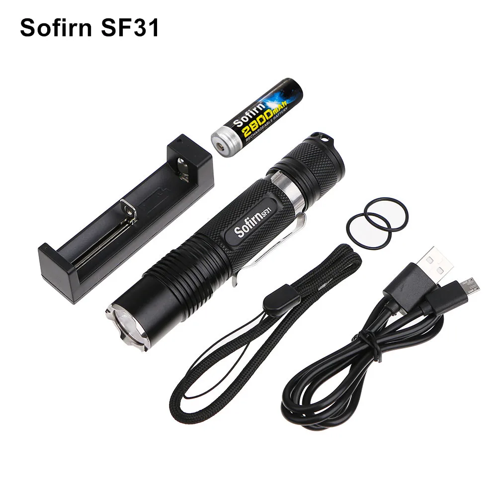 Sofirn SF31 комплект Светодиодный светильник для вспышки 18650 фонарь CREE XML2