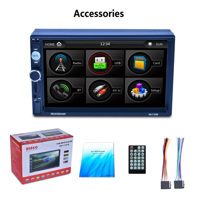 RK-7157B 7 дюймов 2DIN автомобиля Радио MP5 плеер заднего вида Камера FM/AM/RDS тюнер bluetooth media