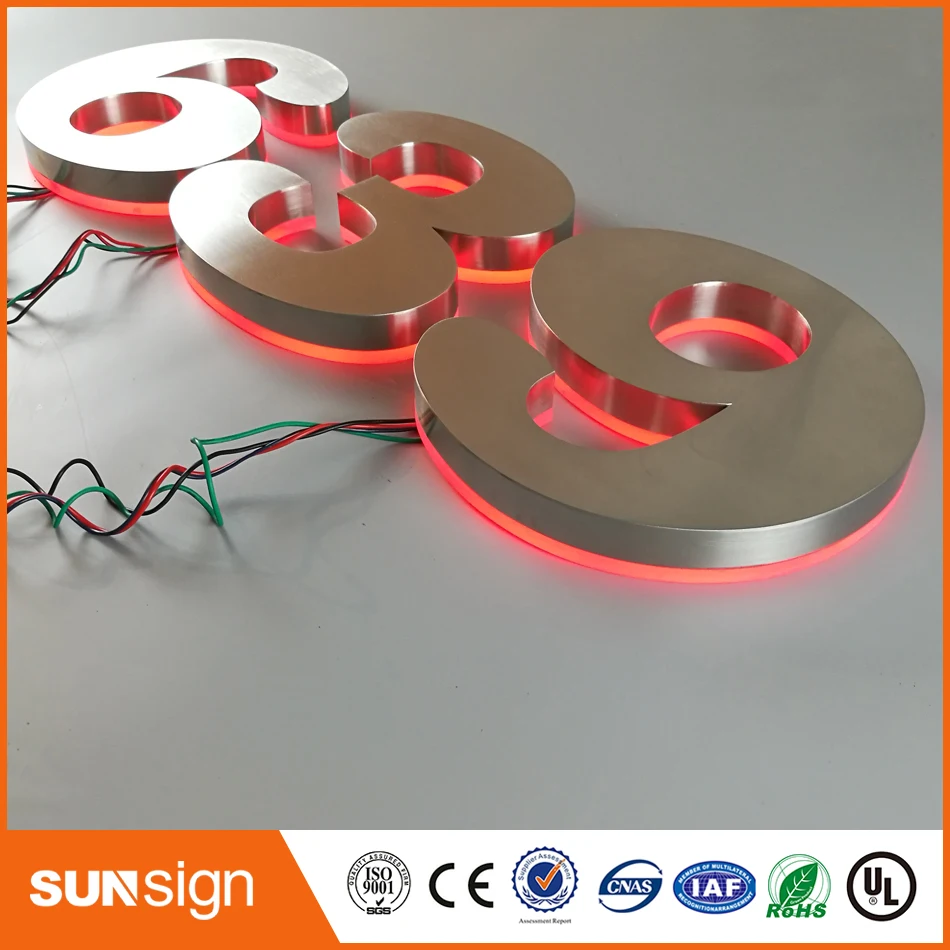 H 30cm painted Stainless steel Backlit signage letters LED 3D illuminated Channel signs for club | Электронные компоненты и