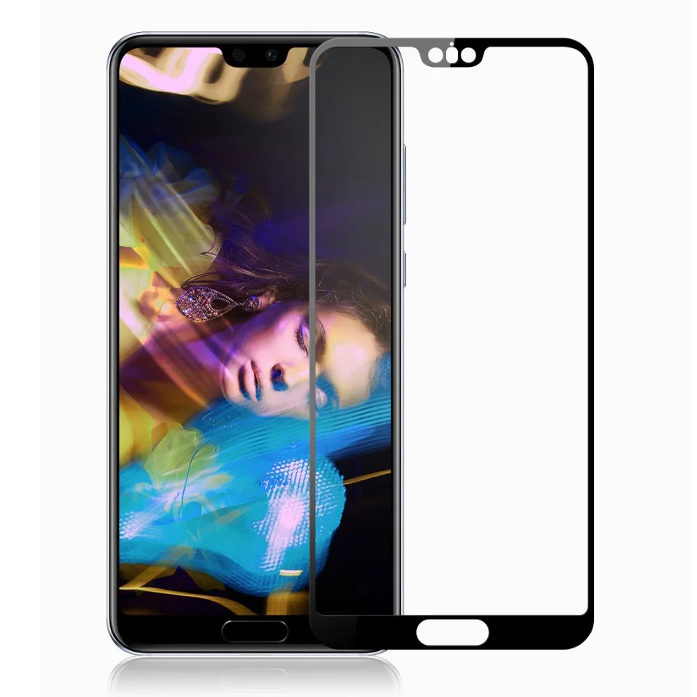 Закаленное Стекло для Huawei P20 Lite полный Экран обтянутый взрывозащищенные фильм