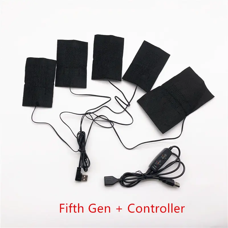 5gen with controller 3 режима температуры Регулируемая электрическая куртка с подогревом USB нагревательная одежда зимняя уличная моющаяся грелка с подогревом - Цвет: 5gen with controller