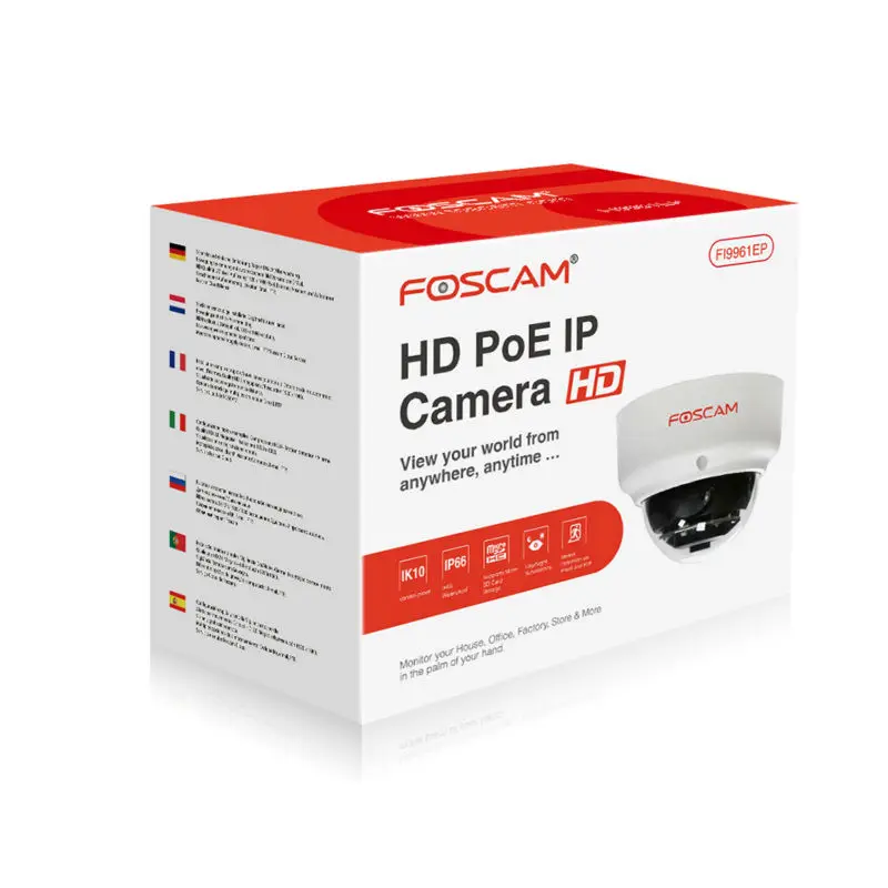 Foscam D2EP Антивандальная уличная камера Full HD 1080P безопасности POE IP купольная IP66 20 м - Фото №1