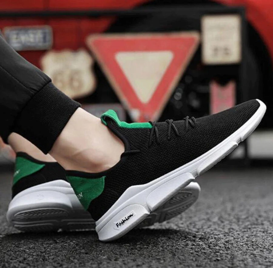 Spring and Autumn New Sports Shoes Men's Fashion Wild White Running Mesh Breathable Wearable Lightweight | Обувь