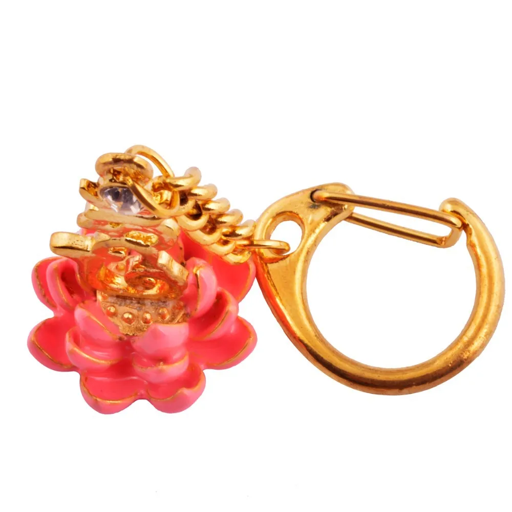Фэн шуй бижутерия хм на розовом лотосе брелок с амулетом W1026|keychain for cell phone|keychain
