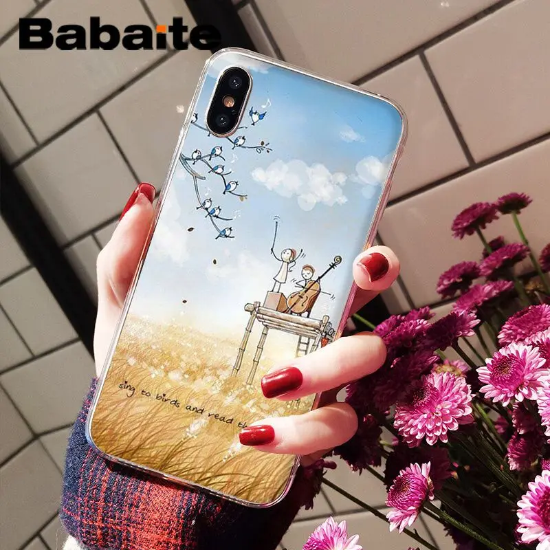 Babaite мягкий чехол для телефона с акварельным рисунком iPhone 5 5Sx 6 7 7plus 8 8Plus X XS MAX