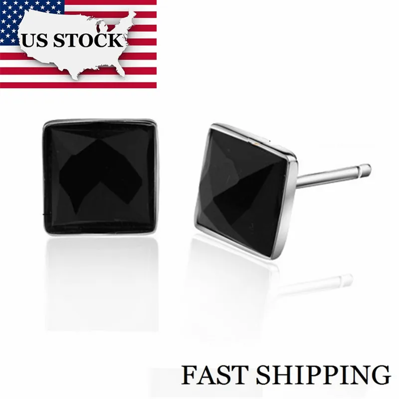 Серьги гвоздики унисекс с черными кристаллами JS1012|crystal stud earrings|stud earringsjewelry earrings |