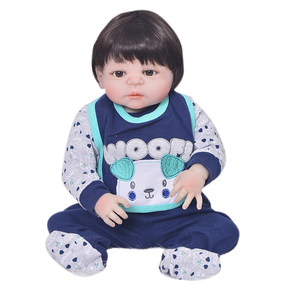 23 дюйма Boneca bebes reborn boy силиконовая виниловая кукла для новорожденных Реалистичная